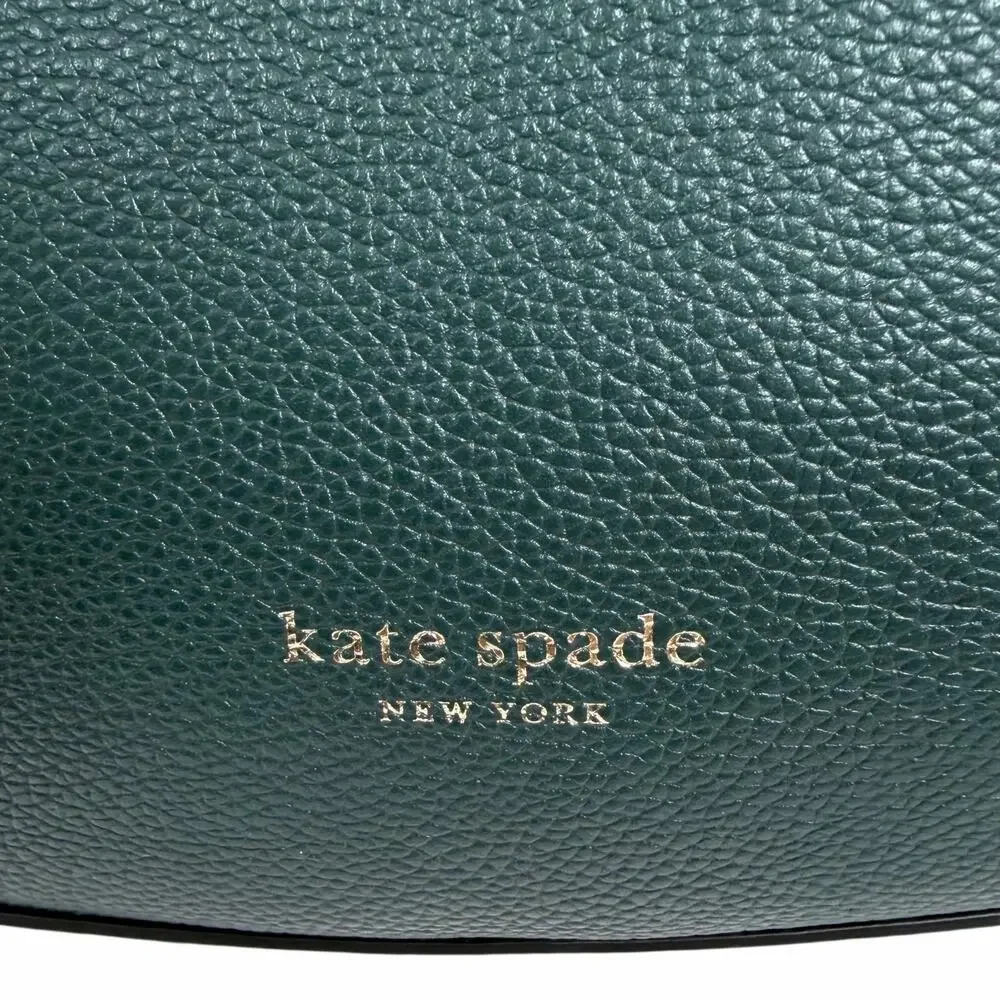 Kate Spade Loop Large Shoulder Bag Pebble Leather Midnight Green